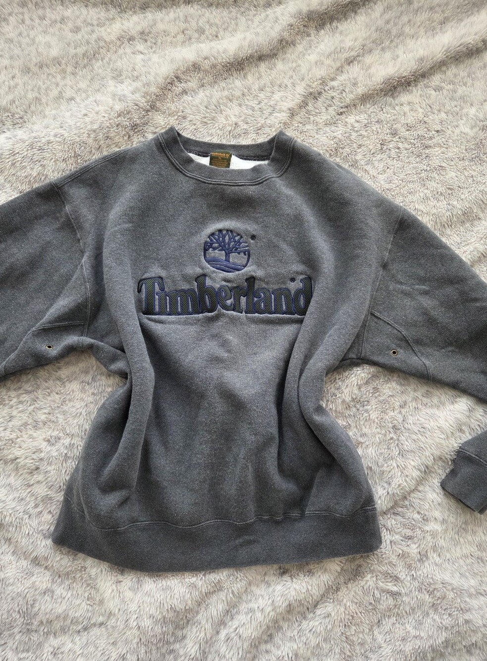 Vintage 90s Timberland Weathergear Heavyweight Crewneck Sweatshirt Grey XL